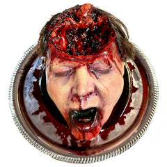 No Brain Chuck Bloody Severed Head On Platter Prop