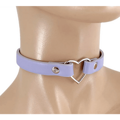 Heart Ring Skinny Vegan Leather Choker