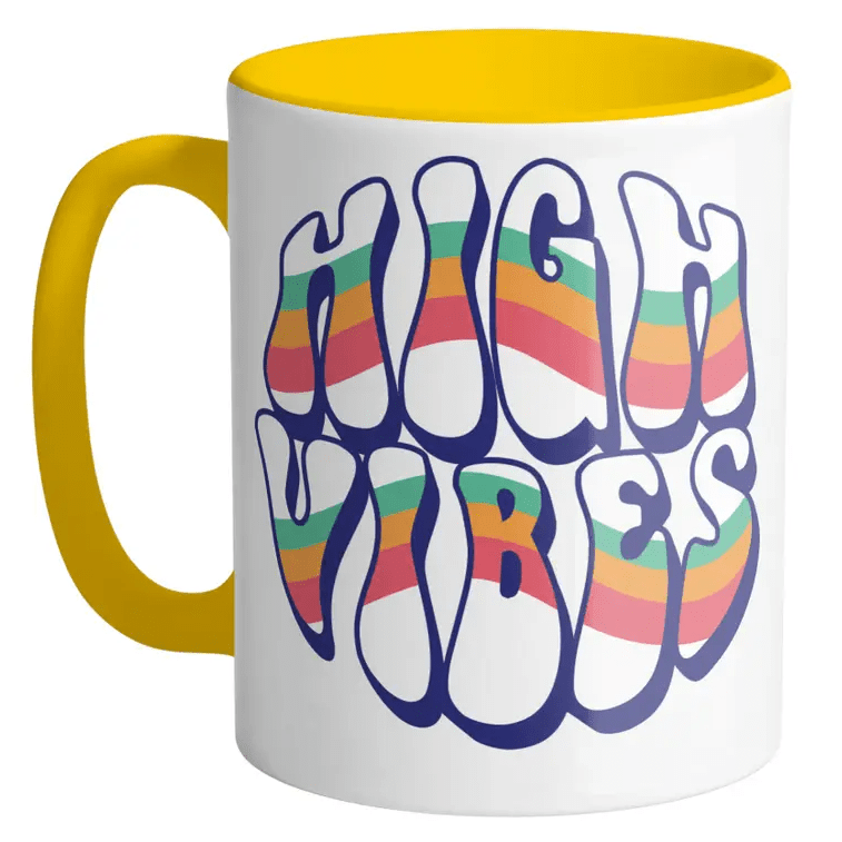 High Vibes Groovy Ceramic Mug