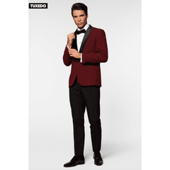 OppoSuits Hot Burgundy Tuxedo Three Piece Suit