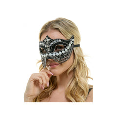 Jeweled Venetian Beaded Curtain Mask