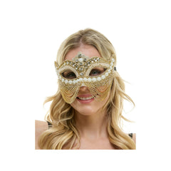 Jeweled Venetian Beaded Curtain Mask