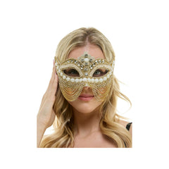 Jeweled Venetian Beaded Curtain Mask