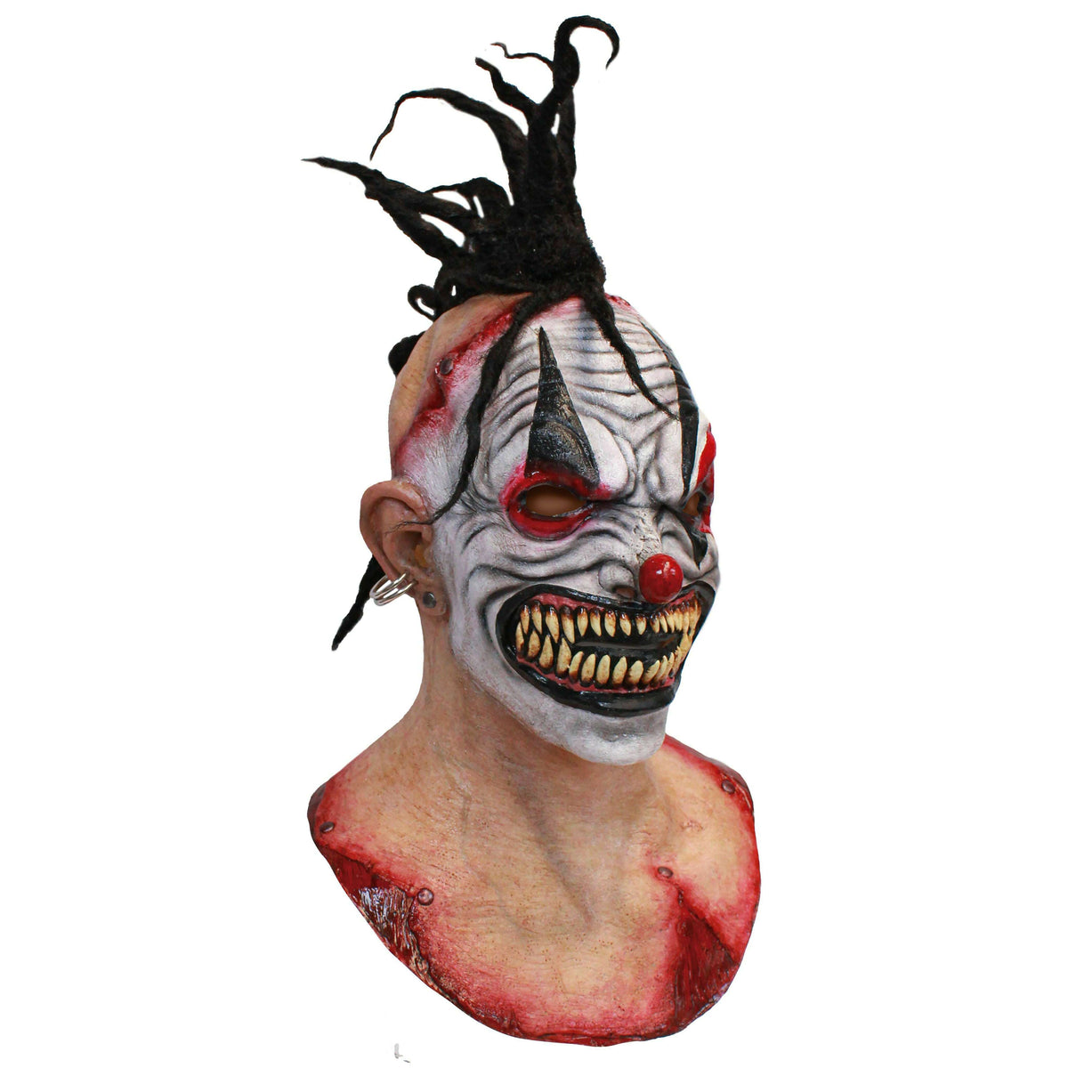 Kill The Clowns Punk Clown Deluxe Latex Mask & Full Cowl