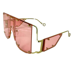 Large Funky Sunglasses w/ Gold Metal Arms