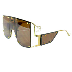 Large Funky Sunglasses w/ Gold Metal Arms