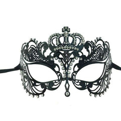 Laser Cut Metal Mask with Diamonds & Crown