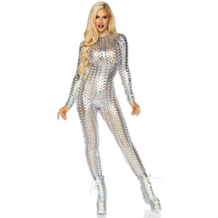 Laser Cut Metallic Catsuit