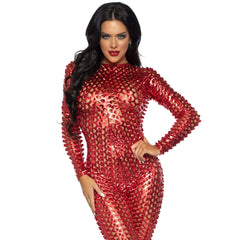 Laser Cut Metallic Catsuit