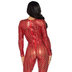 Laser Cut Metallic Catsuit