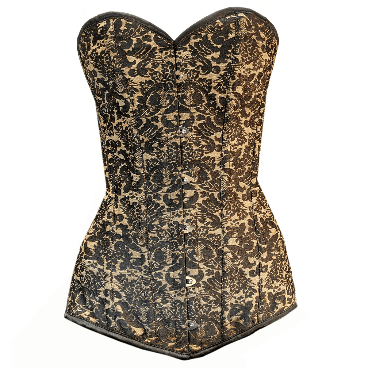 Lavish Curvy Black Brocade Overbust Corset