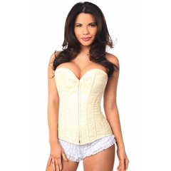 Lavish Ivory Lace Zipper Corset