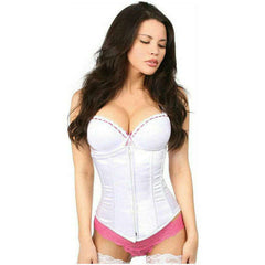 Lavish White Underbust Zipper Corset