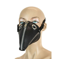 Leather Dog Face Zipper Mask