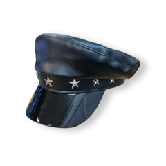 Leatherlike Star Studded Biker Cap