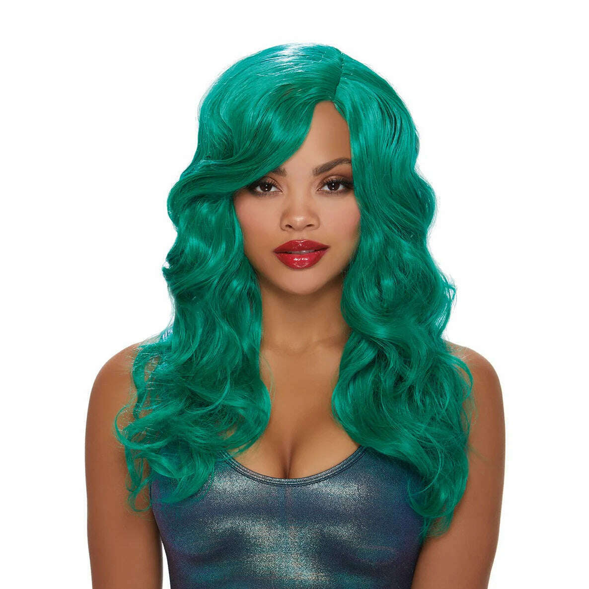 Long Teal Wavy Wig