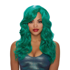 Long Teal Wavy Wig