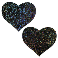 Love: Black Glitter Heart Pasties