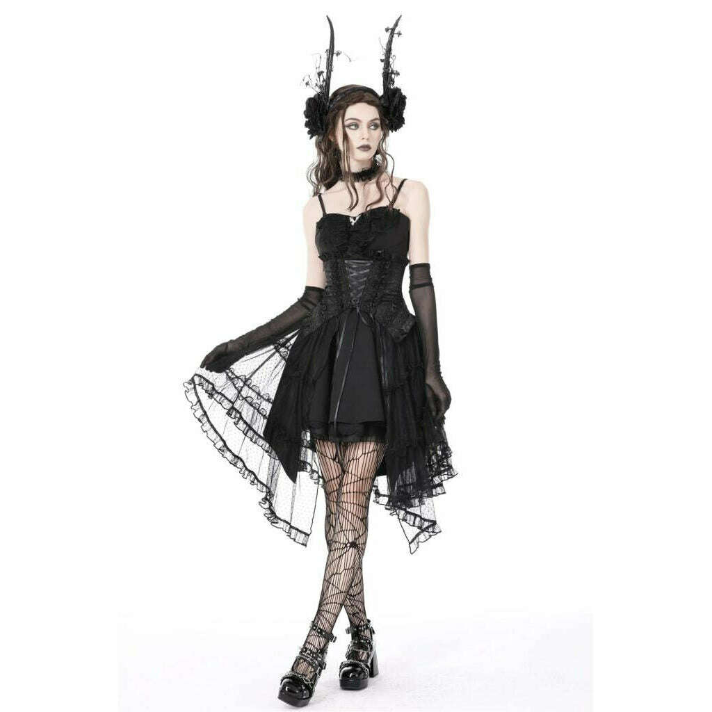 Luxe Mesh Tiered High Waist Corseted Skirt