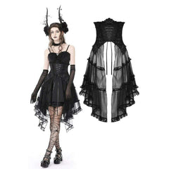 Luxe Mesh Tiered High Waist Corseted Skirt