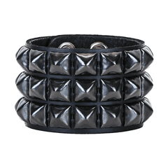 Mall Rat Triple Studded Leather Snap Bracelet