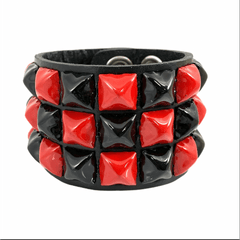 Mall Rat Triple Studded Leather Snap Bracelet