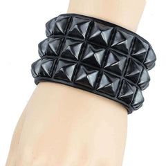 Mall Rat Triple Studded Leather Snap Bracelet