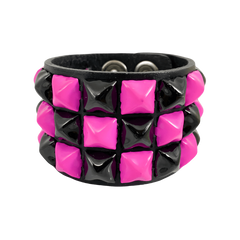 Mall Rat Triple Studded Leather Snap Bracelet