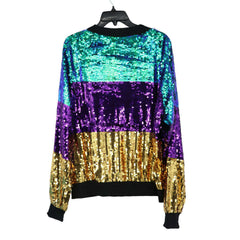 Mardi Gras Horizontal Striped Sequin Jacket