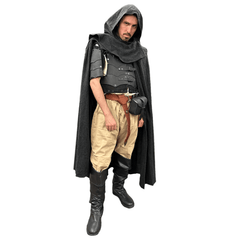 Medieval Men Black Leather Armor Adult Costume