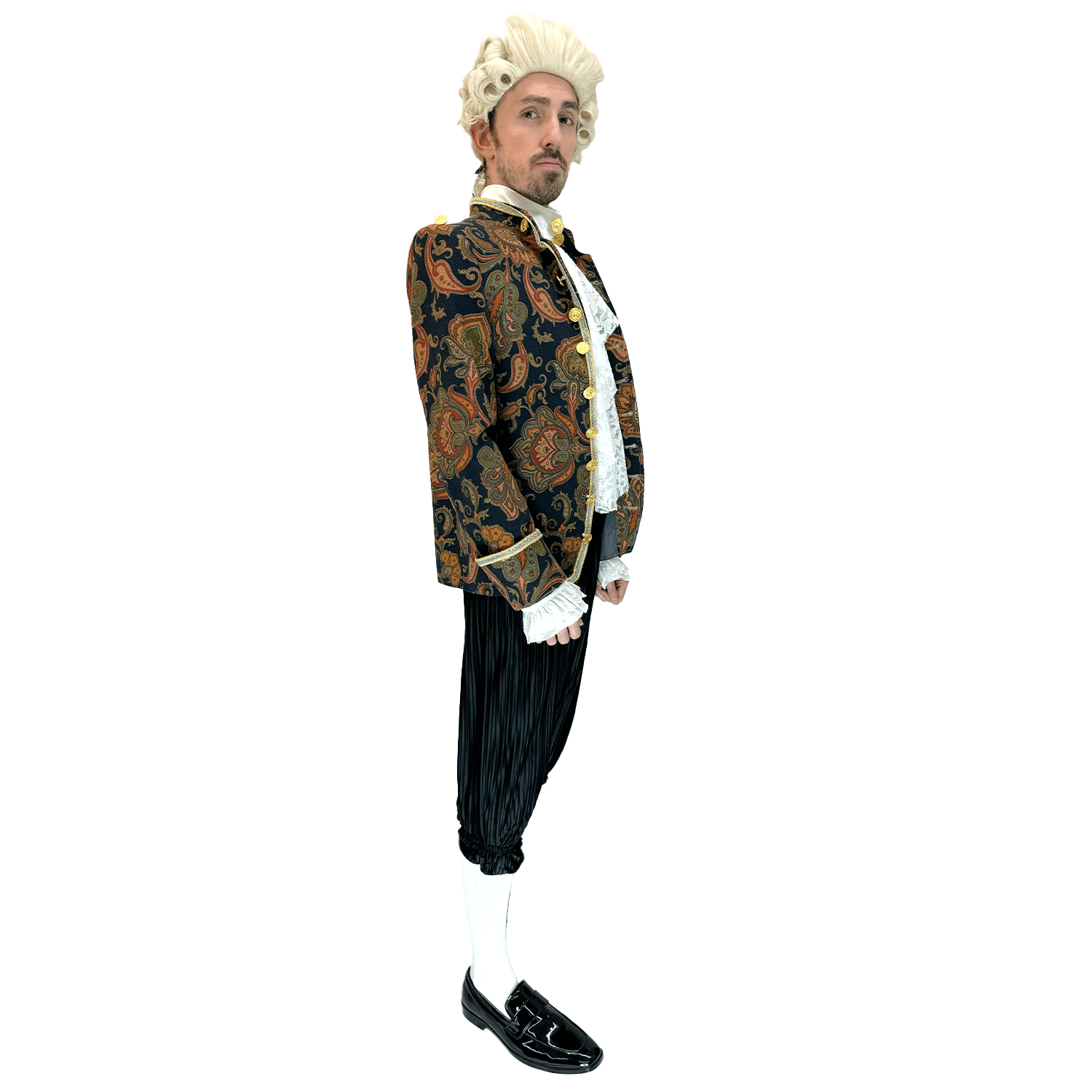 Medieval Poised Paisley Dark Blue Men's Costume