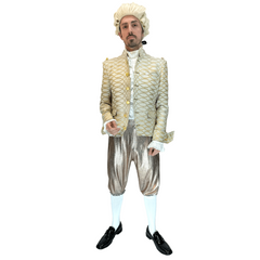 Medieval Wealthy White Gold Prince Men's Costume