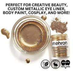 Mehron Metallic Powder Pigment w/ Mixing Liquid Medium