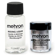 Mehron Metallic Powder Pigment w/ Mixing Liquid Medium