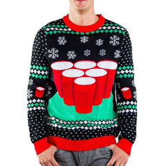 Men's Cheer Pong Game Ugly Christmas Sweater