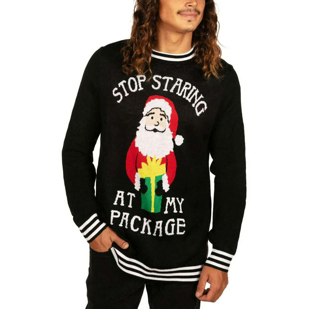 Men's Stop Staring Ugly Christmas Sweater