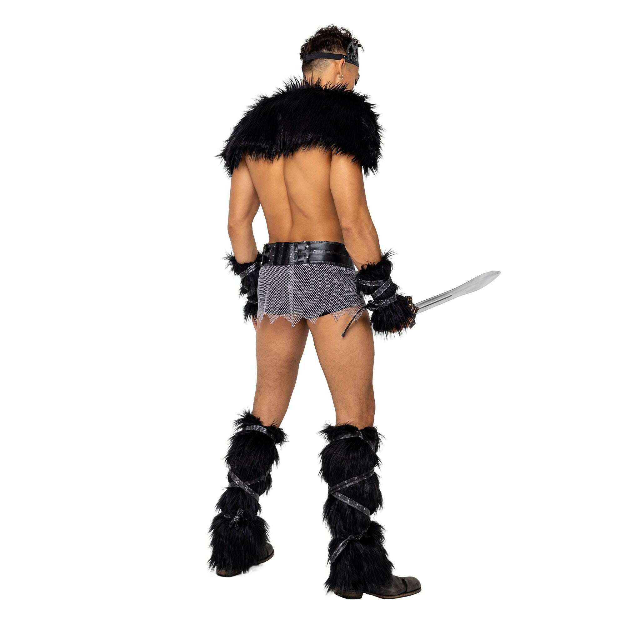 Men's Viking Hunk Shoulder Harness with Chain, Belt, Trunks, and Headpiece