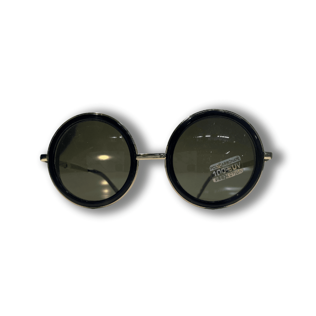 Metal Banded Round Shield Sunglasses