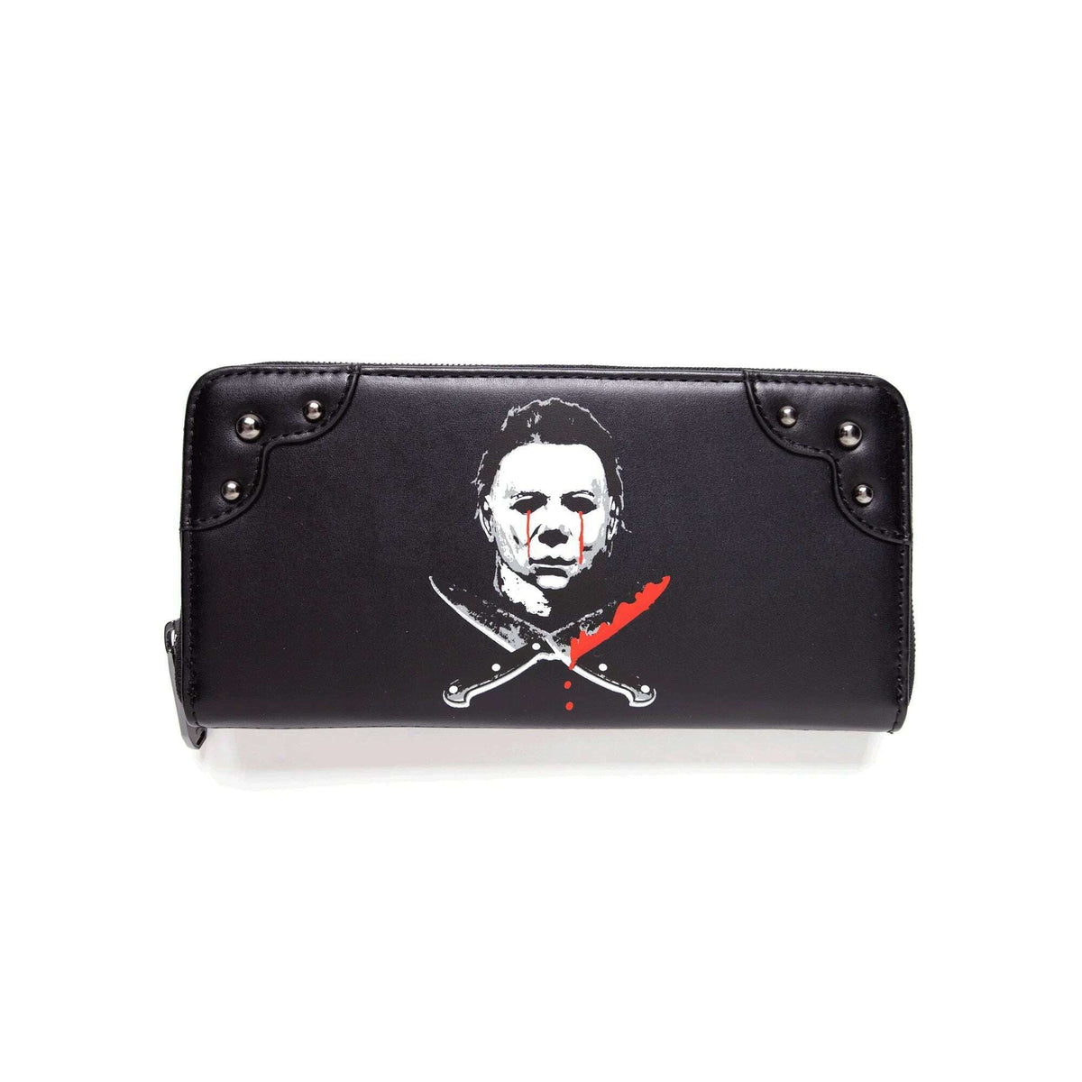 Michael Myers Crossed Knives Zip Around Wallet