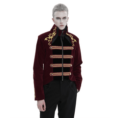 Military Styled Embroidered Frock Men's Tailcoat