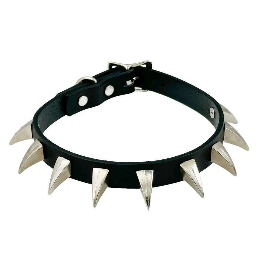 Nailed Claw Spiked Leather Choker