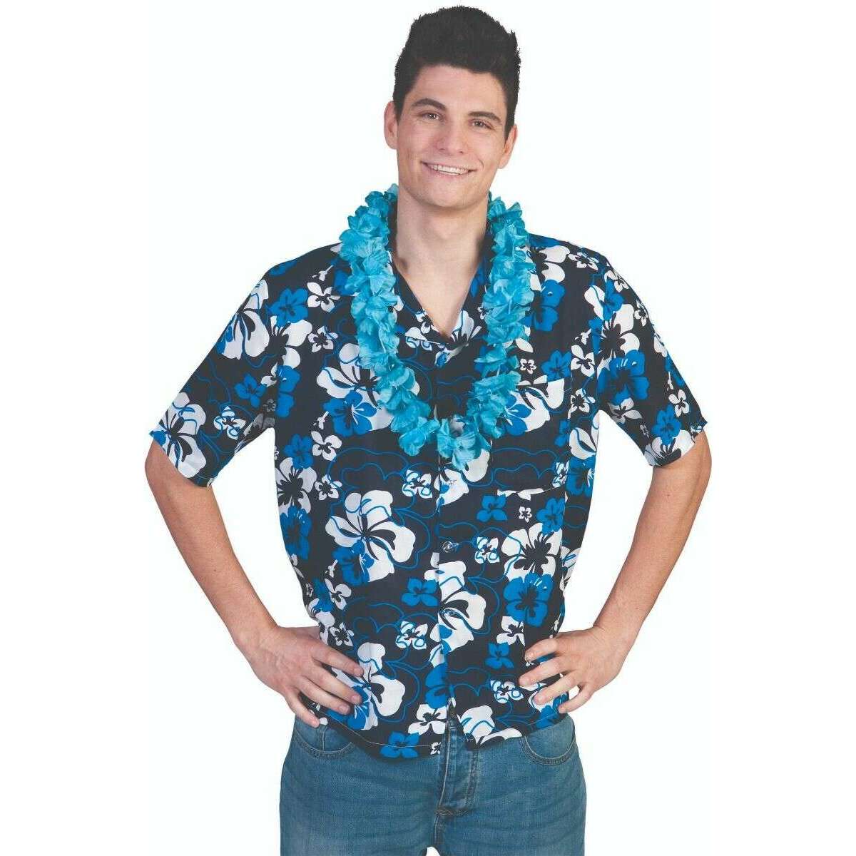 Navy Blue Hibiscus Hawaiian Unisex Shirt