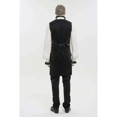 Navy Jacquard Victorian Long Tail Vest