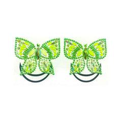 Neon Green UV Butterfly Gems & Pasties