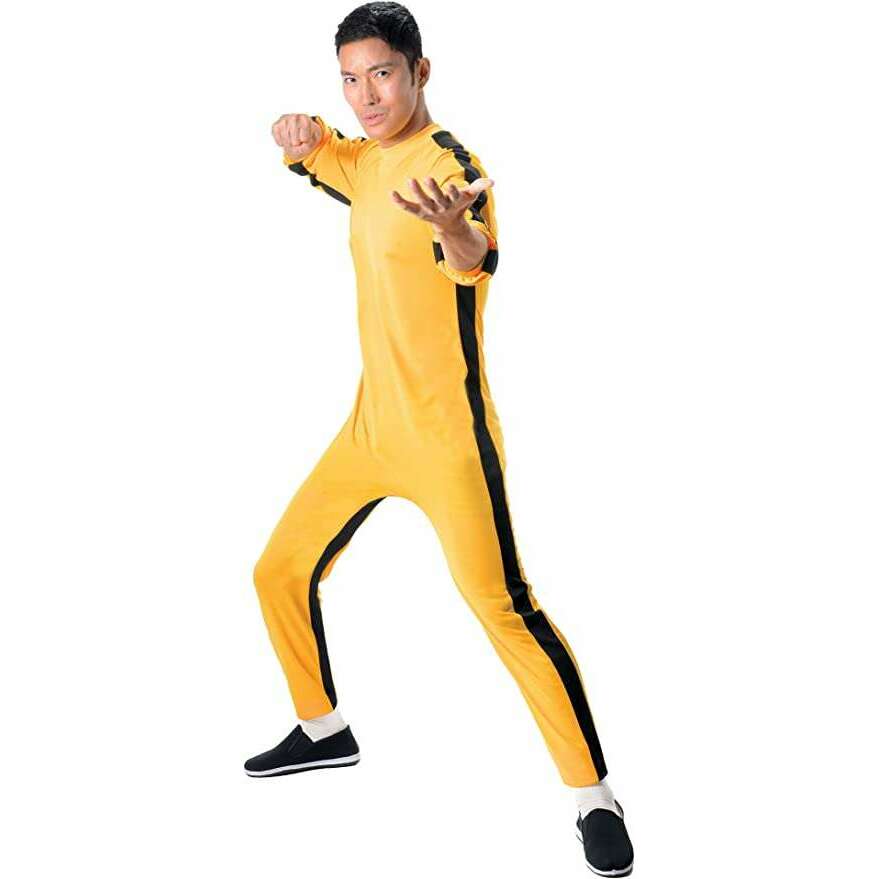 Officially Licensed Bruce Lee Yellow Male Adult Jumpsuit