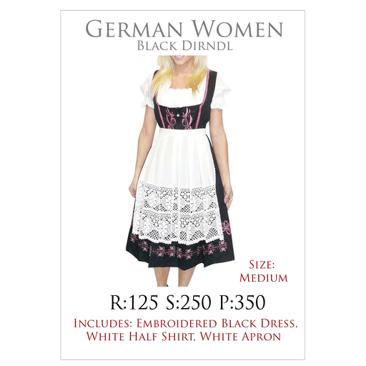 Oktoberfest German Black Dirndl Women's Costume