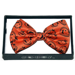 Orange Pumpkin Print Bow Tie