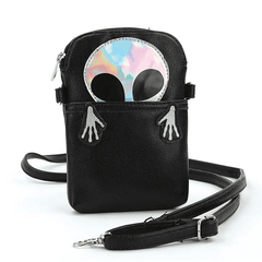 Peeking Alien Adjustable Vinyl Crossbody Bag