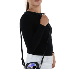 Peeking Alien Adjustable Vinyl Crossbody Bag