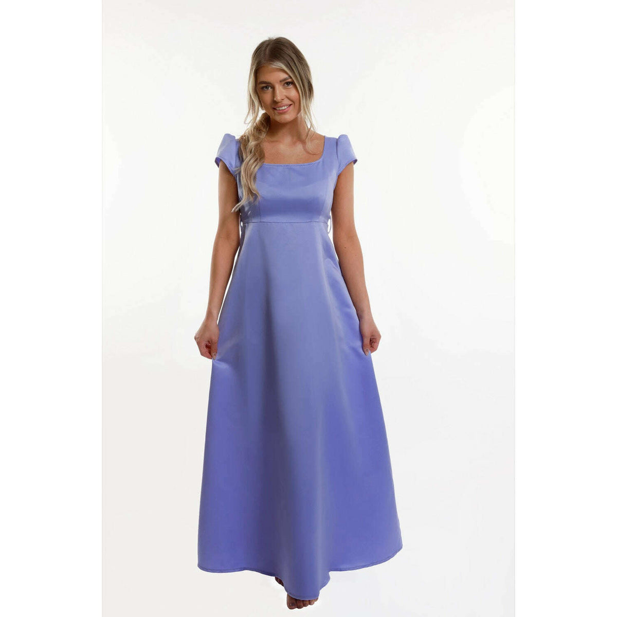 Periwinkle Blue Regency Adult Puffy Sleeve Dress